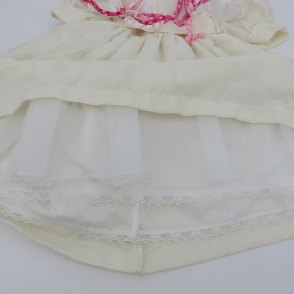 VTG Frankie Girls 4 Ivory Puffy Balloon Bibbed Dress Eyelet Lace Trim Collar - Picture 10 of 14